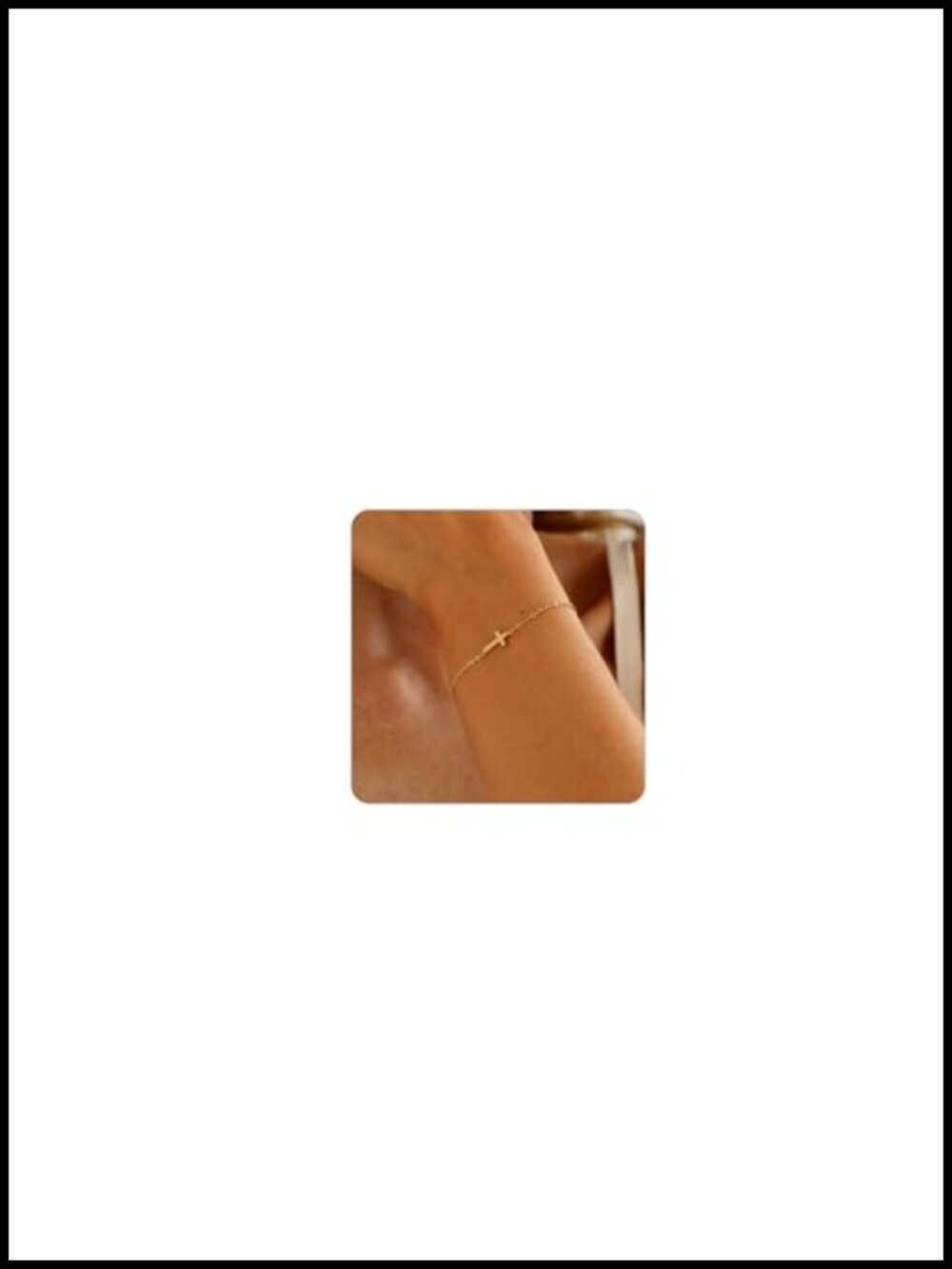 18K Gold Plated Cross Bracelet for Women Dainty Adjustable Chain Faith Jewelry